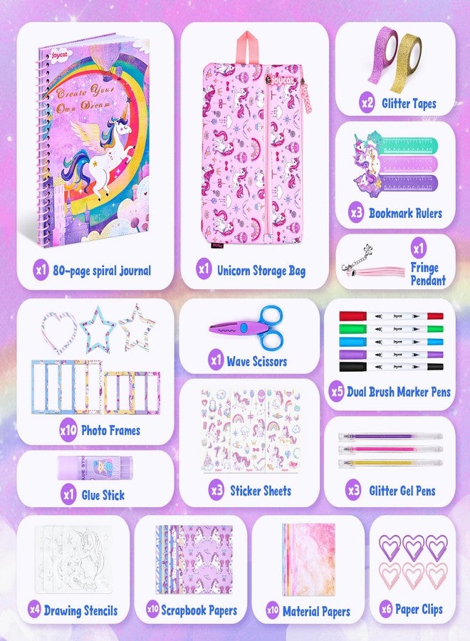 JoyCat DIY Journaling Kit with Storage Bag, Journal & Scrapbook Art Craft Set for Girls 8-12, Diary Stickers Supplies Birthday & Christmas Gift - Image 2